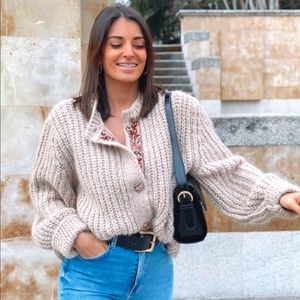 Zara Beige Knit Cardigan